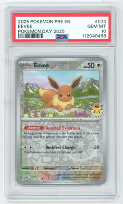 Pokemon Eevee Pokemon Day Holo Promo #074 PSA 10 Gem Mint - Image 1