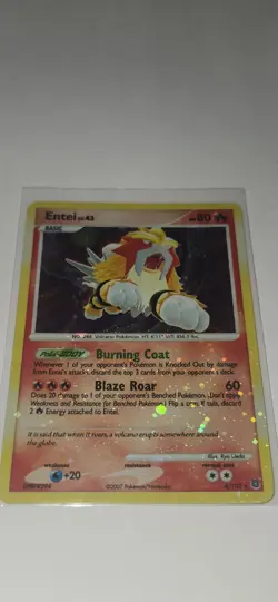 Pokemon TCG Entei Lv 43 Card 4/132 Secret Wonders Holo Card - Image 4
