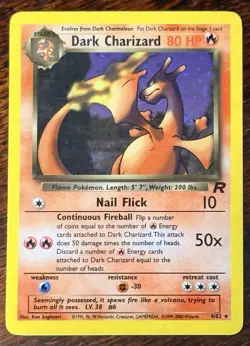 Dark Charizard Holo 4/82 - Team Rocket - LP - Vintage Pokemon Card - Image 1