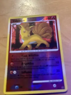 Vulpix Reverse Holo Secret Rare SH6 Pokemon Platinum Level 20 Energy Card - Image 1