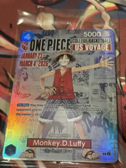 Monkey.D.Luffy (College Basketball US Voyage) P-055 One Piece Promotion Card - Image 4