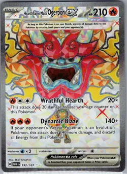 Hearthflame Mask Ogerpon ex 192/167 Twilight Masquerade - Pokemon Card - NM - Image 1