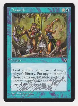 Silver Signed Ransack MP Stronghold Artist Ron Spencer 1998 MTG Magic Vintage! - Image 1