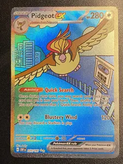 Pidgeot ex SIR 225/197 Pokemon TCG Obsidian Flames Special Illustration Rare NM - Image 2