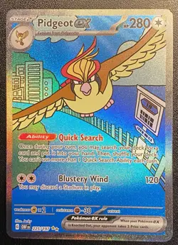 Pidgeot ex SIR 225/197 Pokemon TCG Obsidian Flames Special Illustration Rare NM - Image 3