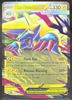 Pokemon TCG Mega Manectric ex 050/132 Me01: Mega Evolution Double Rare Holo Card - Image 1