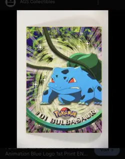 Topps TV Animation #01 Bulbasaur - Blue Logo - Pokemon Card - Series 1 - NM - Image 1