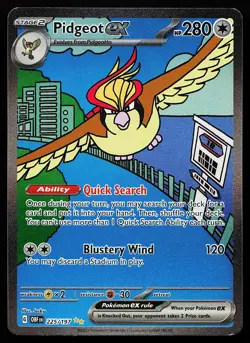 Pidgeot ex 225/197 Holo Special Illustration Rare Obsidian Flames Pokemon Card - Image 1