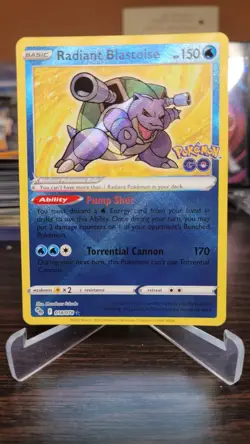 Pokemon Radiant Blastoise 018/078 Radiant Rare Pokemon GO TCG - Image 1