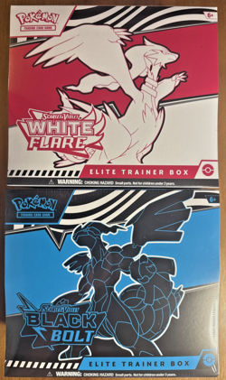 2 Pokemon TCG SV10.5 Black Bolt & White Flare Elite Trainer Box Bundle Sealed - Image 1