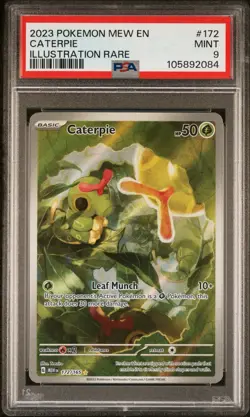 2023 Scarlet & Violet Pokemon 151 #172 Caterpie Illustration Rare - PSA 9 - Image 1