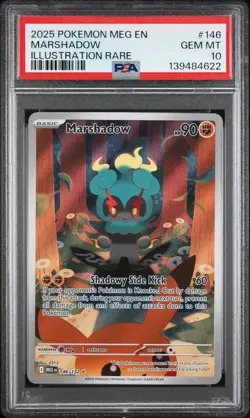 Pokemon TCG Marshadow Mega Evolution Rare Card 146/132 PSA 10 Gem Mint - Image 1