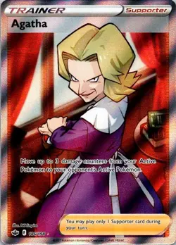 Pokemon Agatha 186/198 Swsh06: Sword & Shield - Chilling Reign Holo NM (SKU 1-3) - Image 1