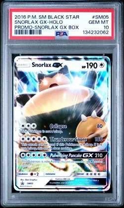 2016 Pokemon Sun Moon Snorlax GX Black Star Promo BSP #SM05 PSA 10 - Image 1