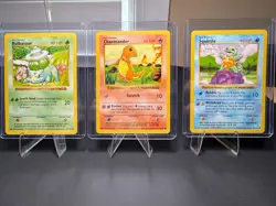 Pokemon TCG Shadowless Base Set Starter Trio - Charmander Bulbasaur Squirtle -NM - Image 1