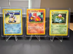 Vintage 1999 Pokemon SHADOWLESS Base Set Evolution Trio NM Wartortle Charmeleon - Image 1