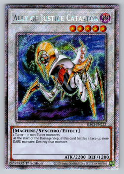 Ally of Justice Catastor Yugioh RA03-EN222 Platinum Secret Rare PSR NM - Image 1