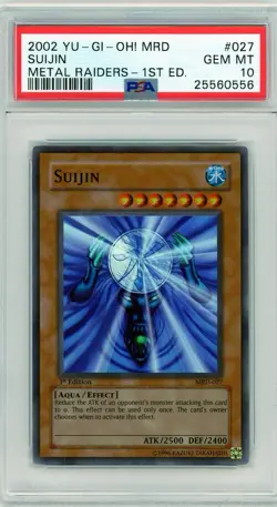 2002 Yu-Gi-Oh! Metal Raiders Suijin 1st Edition #027 PSA 10 Gem Mint - Image 1