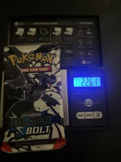 Heavy 22.61g Pokemon TCG SV 10.5 Black Bolt Booster Pack Sealed! - Image 1