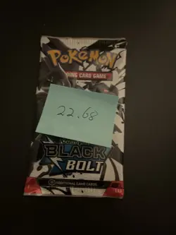 Heavy 22.68g Pokemon TCG SV 10.5 Black Bolt Booster Pack Sealed! - Image 3