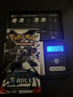 Heavy 22.58g Pokemon TCG SV 10.5 Black Bolt Booster Pack Sealed! - Image 1