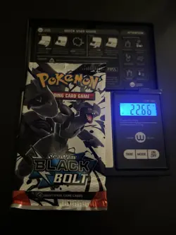 Heavy 22.66g Pokemon TCG SV 10.5 Black Bolt Booster Pack Sealed! - Image 1