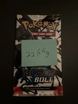 Heavy 22.66g Pokemon TCG SV 10.5 Black Bolt Booster Pack Sealed! - Image 3