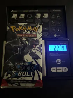 Heavy 22.74g Pokemon TCG SV 10.5 Black Bolt Booster Pack Sealed! - Image 1