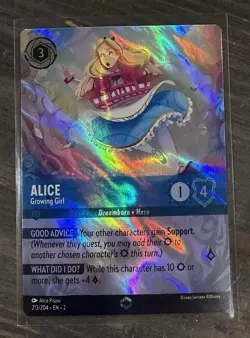 Alice Growing Girl Enchanted 213/204 Disney Lorcana - Rise Of The Floodborn EN 2 - Image 1
