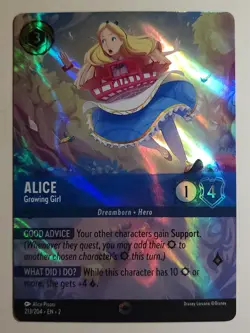 Disney Lorcana✨Enchanted ✨Alice- Growing Girl Rainbow Foil! 213/204 EN-2 - Image 3