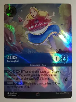 Disney Lorcana✨Enchanted ✨Alice- Growing Girl Rainbow Foil! 213/204 EN-2 - Image 4