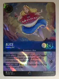 Disney Lorcana✨Enchanted ✨Alice- Growing Girl Rainbow Foil! 213/204 EN-2 - Image 5