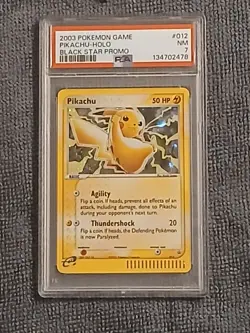 2003 POKEMON BLACK STAR PROMO #012 PIKACHU-HOLO PSA 7 - Image 1