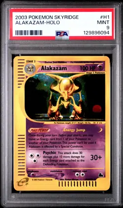 2003 POKEMON SKYRIDGE #H1 ALAKAZAM-HOLO PSA 9 - Image 1