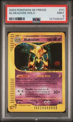 2003 POKEMON SKYRIDGE #H1 ALAKAZAM-HOLO PSA 9 - Image 1
