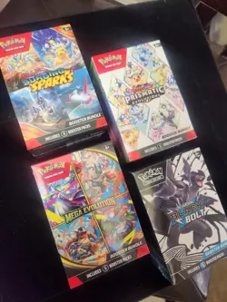 Pokemon Lot 4 Booster Bundle Mega Evolution Prismatic Surging Sparks Black Bolt - Image 2