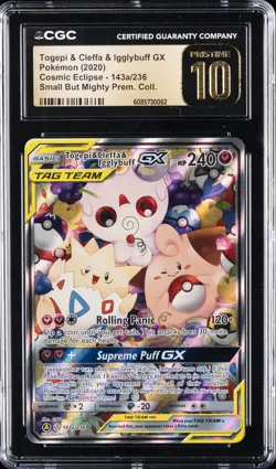 2020 POKEMON COSMIC ECLIPSE #143A TOGEPI CLEFFA IGGLYBUFF GX CGC 10 PRISTINE - Image 1