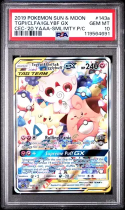 [PSA 10] Togepi Cleffa Igglybuff GX 143a/236 Cosmic Eclipse Promo POKEMON - Image 1