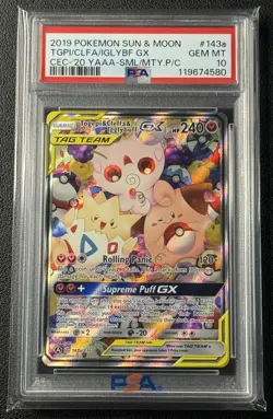TOGEPI CLEFFA IGGLYBUFF PSA 10 2019 POKEMON SUN MOON COSMIC ECLIPSE #143A/236 - Image 1