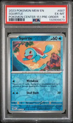 Squirtle Pokemon Center Exclusive Stamped Promo 007/165 - PSA 6 - 151 Pre Order - Image 1