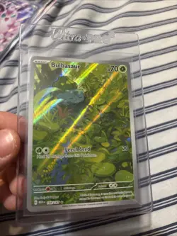 Pokemon TCG Bulbasaur Illustration Scarlet Violet Holo Card 166/165 SV 151 - Image 1