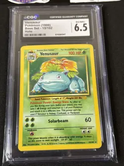 HOLO 1999 Pokemon Card Base Set Unlimited WOTC - CGC 6.5 - Venusaur Graded - Image 2