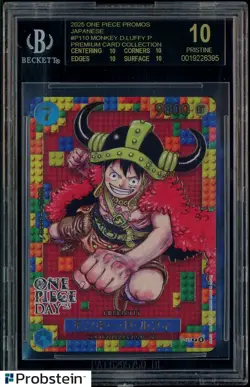 2025 One Piece Promos JPN P110 Monkey D. Luffy Premium Card BGS 10 BLACK LABEL - Image 1
