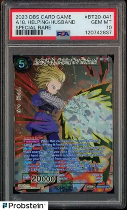 Dragon Ball Super Card Android 18 Helping Her Husband BT20-041 SPR Foil PSA 10 - Image 1