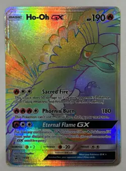 Pokemon TCG Ho-Oh GX Rainbow Holo Promo Card Sun & Moon SM80 - Image 1