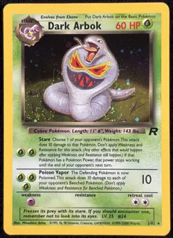 Dark Arbok 2/82 Team Rocket Holo Rare WOTC Vintage Pokemon Card w/ 💫 SWIRL - Lp - Image 1