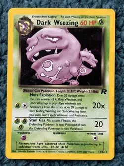 DARK WEEZING 14/82 Team Rocket Set - Pokemon WOTC Holo RARE Vintage Card - LP - Image 1