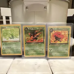 Oddish, Dark Gloom & Dark Vileplume Team Rocket Pokemon TCG 3 Cards 1st ED 2000 - Image 1