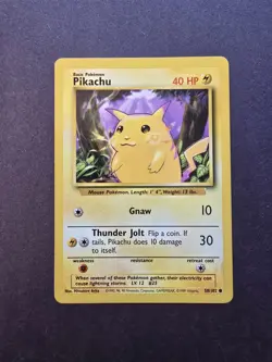 Pikachu Base Set Yellow Cheeks Unlimited 1999 WOTC Card 58/102 Lp Condition - Image 1