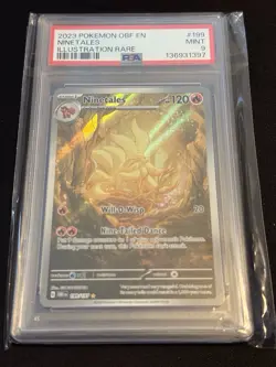 2023 POKEMON OBF EN-OBSIDIAN FLAMES ILLUSTRATION RARE #199 NINETALES PSA 9 - Image 1